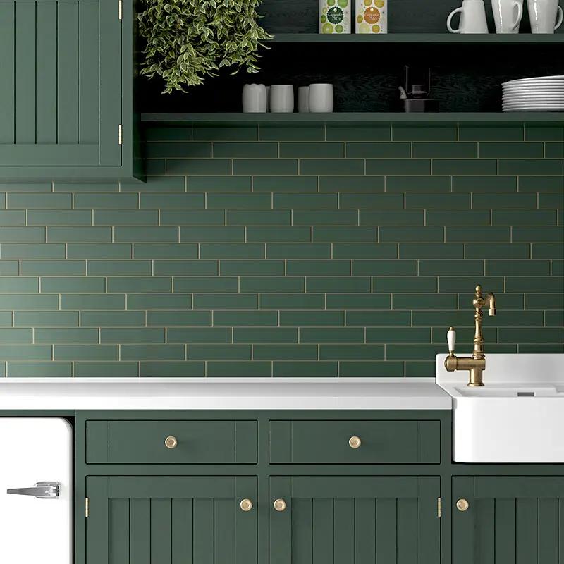 Green 2x8 Matte Ceramic Subway Tile (60 pack, 6.48 sq ft/case) by Apollo Tile