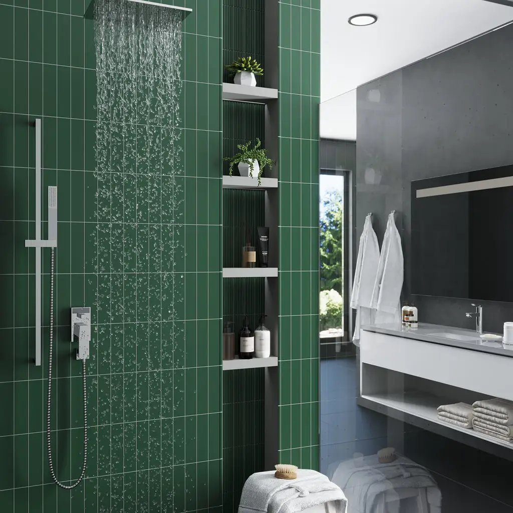Green 2x8 Matte Ceramic Subway Deco Tile (42 pack, 4.52 sq ft/case) by Apollo Tile