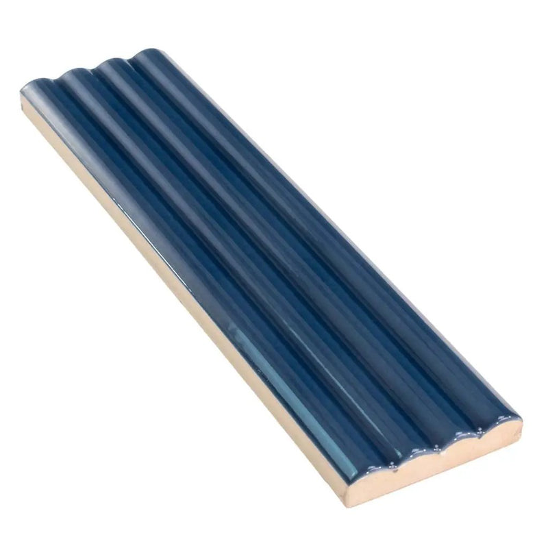 Blue 2x8 Glossy Ceramic Subway Deco Tile (38 pack, 4.09 sq ft/case) by Apollo Tile
