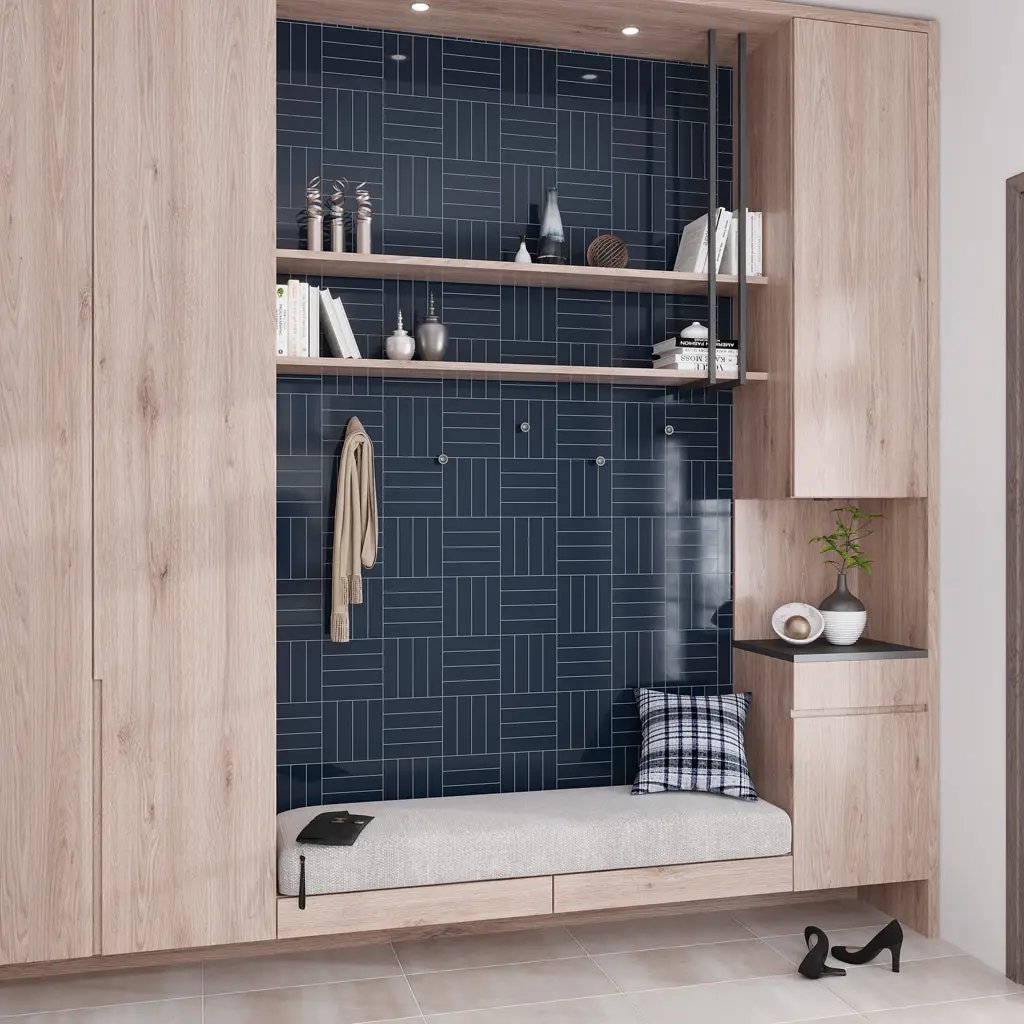 Blue 2x8 Glossy Ceramic Subway Tile (60 pack, 6.48 sq ft/case) by Apollo Tile