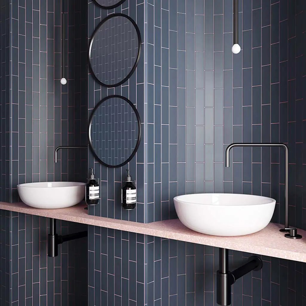 Blue 2x8 Matte Ceramic Subway Tile (60 pack, 6.48 sq ft/case) by Apollo Tile