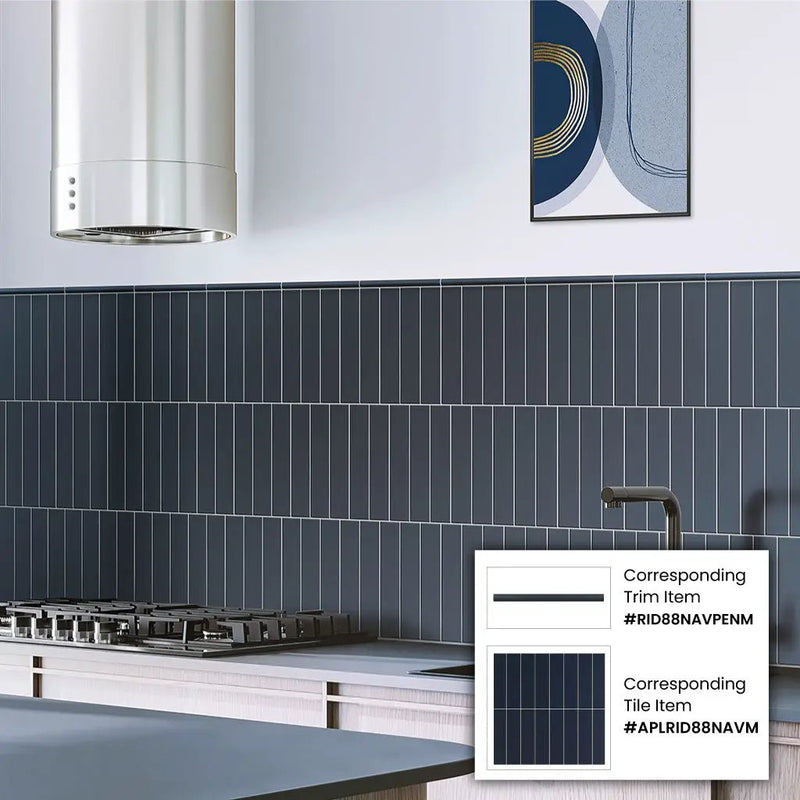 Blue 2x8 Matte Ceramic Subway Tile (60 pack, 6.48 sq ft/case) by Apollo Tile