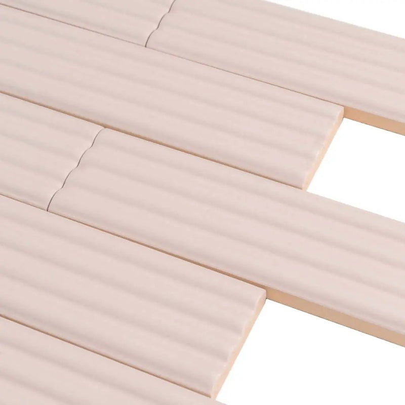 Pink 2x8 Matte Ceramic Subway Deco Tile (42 pack, 4.54 sq ft/case) by Apollo Tile