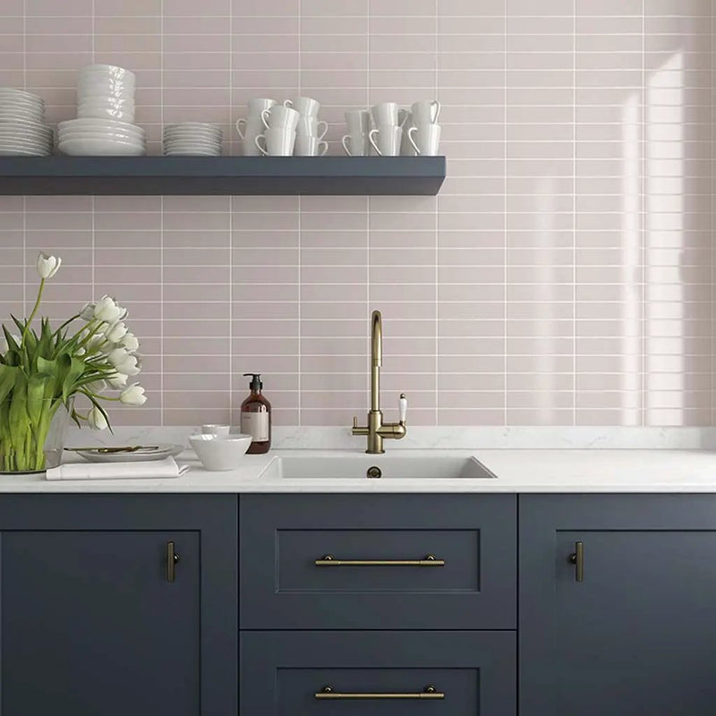 Pink 2x8 Glossy Ceramic Subway Tile (60 pack, 6.46 sq ft/case) by Apollo Tile