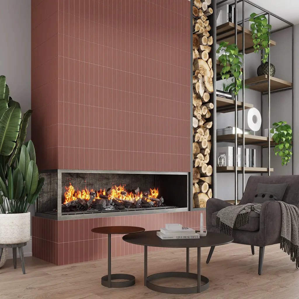 Red 2x8 Matte Ceramic Subway Deco Tile (42 pack, 4.54 sq ft/case) by Apollo Tile