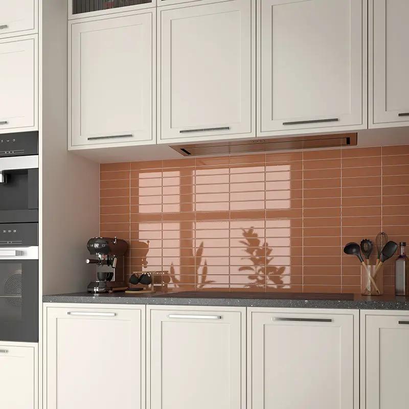 Red 2x8 Glossy Ceramic Subway Tile (50 pack, 5.38 sq ft/case) by Apollo Tile