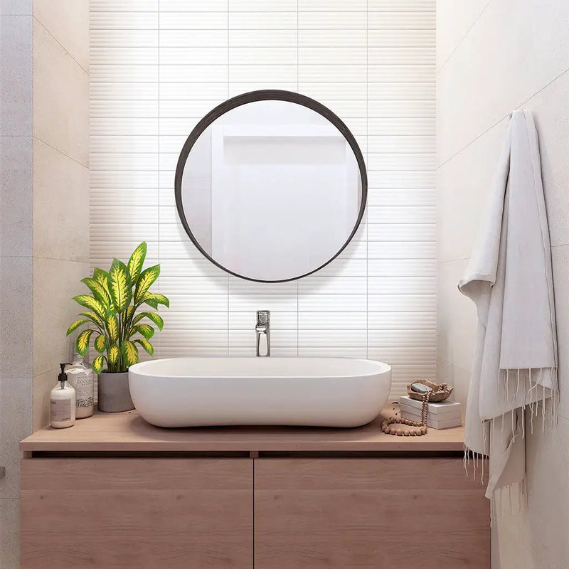 White 2x8 Matte Ceramic Subway Deco Tile (38 pack, 4.1 sq ft/case) by Apollo Tile