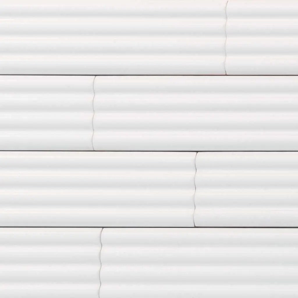 White 2x8 Matte Ceramic Subway Deco Tile (38 pack, 4.1 sq ft/case) by Apollo Tile