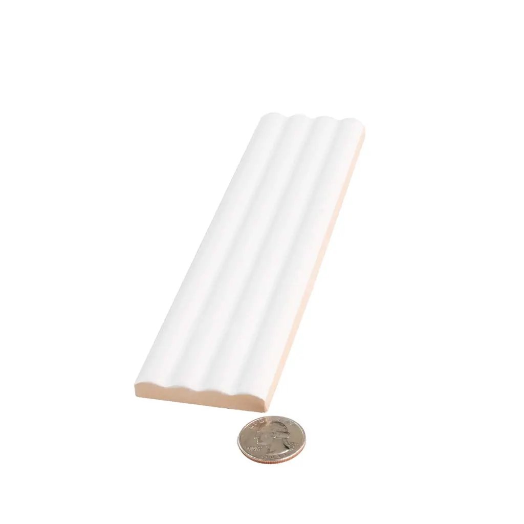 White 2x8 Matte Ceramic Subway Deco Tile (38 pack, 4.1 sq ft/case) by Apollo Tile