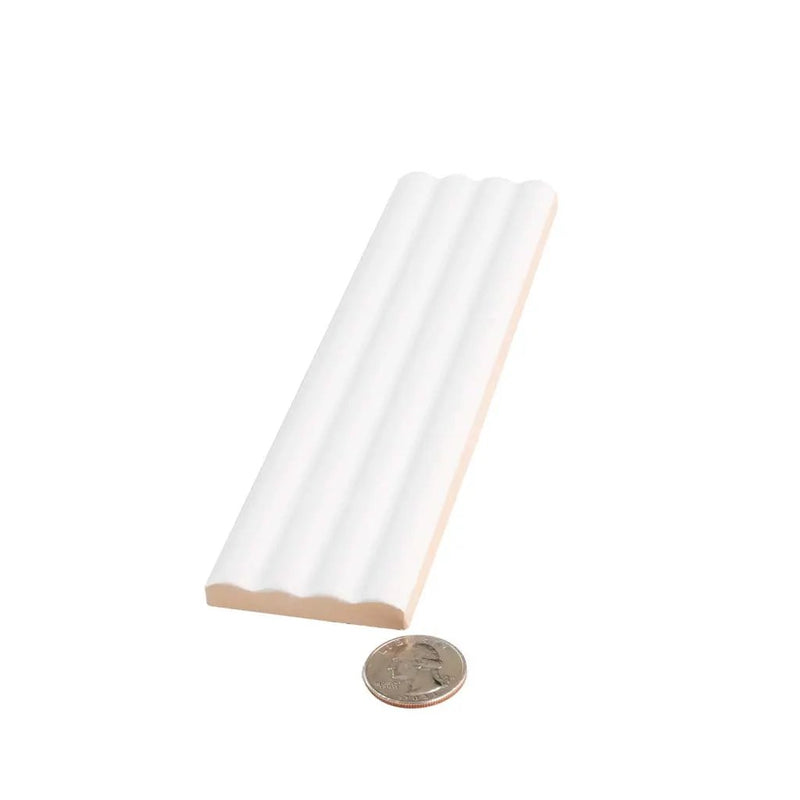 White 2x8 Matte Ceramic Subway Deco Tile (38 pack, 4.1 sq ft/case) by Apollo Tile