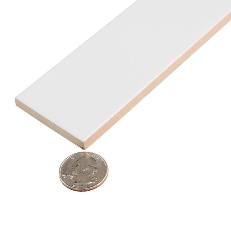 White 2x8 Matte Ceramic Subway Tile (60 pack, 6.46 sq ft/case) by Apollo Tile