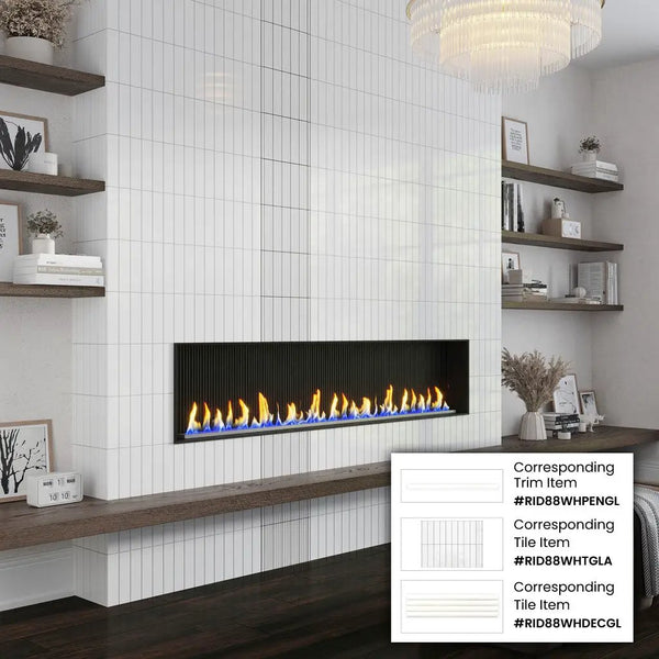 White 2x8 Glossy Ceramic Subway Deco Tile (42 pack, 4.54 sq ft/case), photo 2 of 6