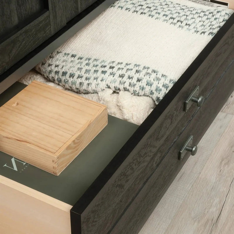 Bedroom Armoire Cabinet with Bottom Storage Drawer in Black Oak Wood Finish by HomePacific