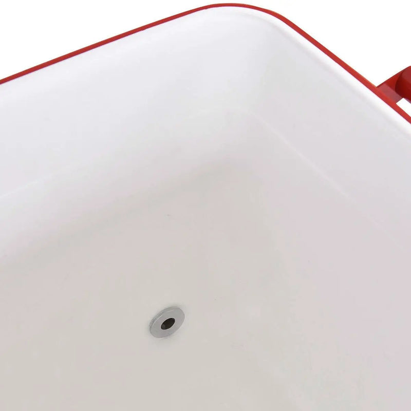 80 Quart Red Sturdy Rolling Steel Construction Cooler by HomePacific