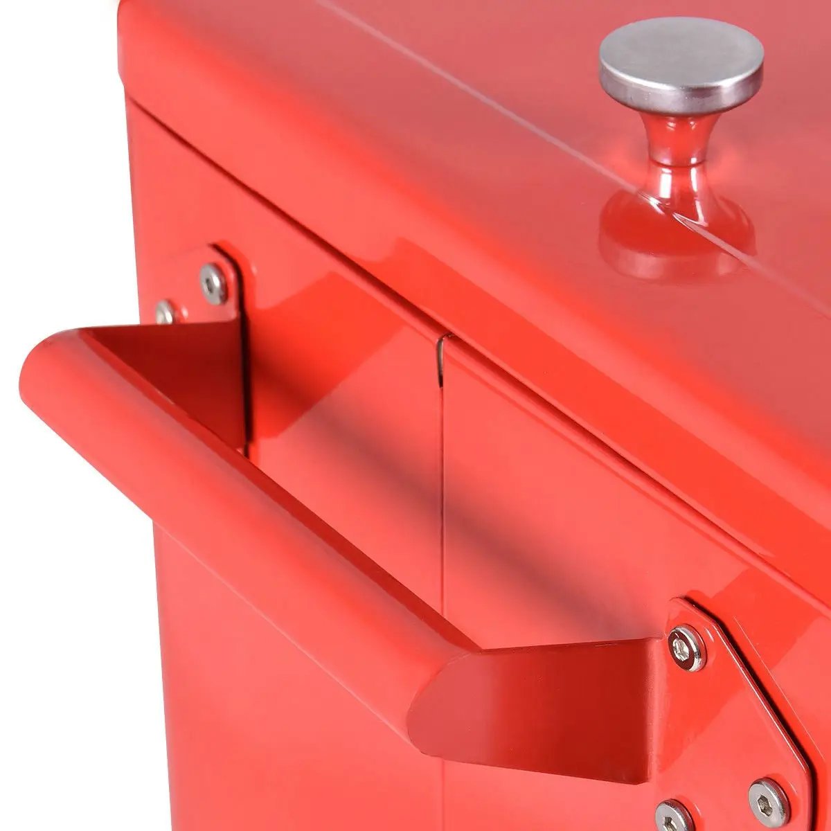 80 Quart Red Sturdy Rolling Steel Construction Cooler by HomePacific