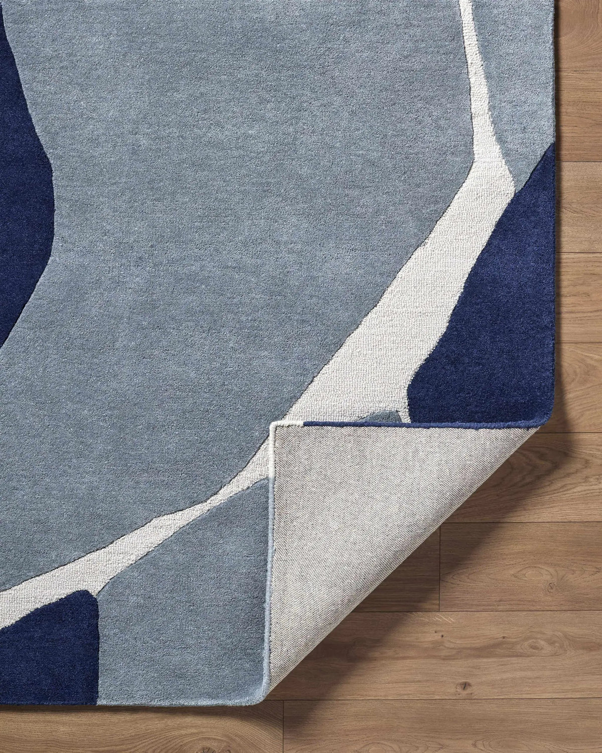 Robbins Modern Blue Wool Rug, photo 10 of 11
