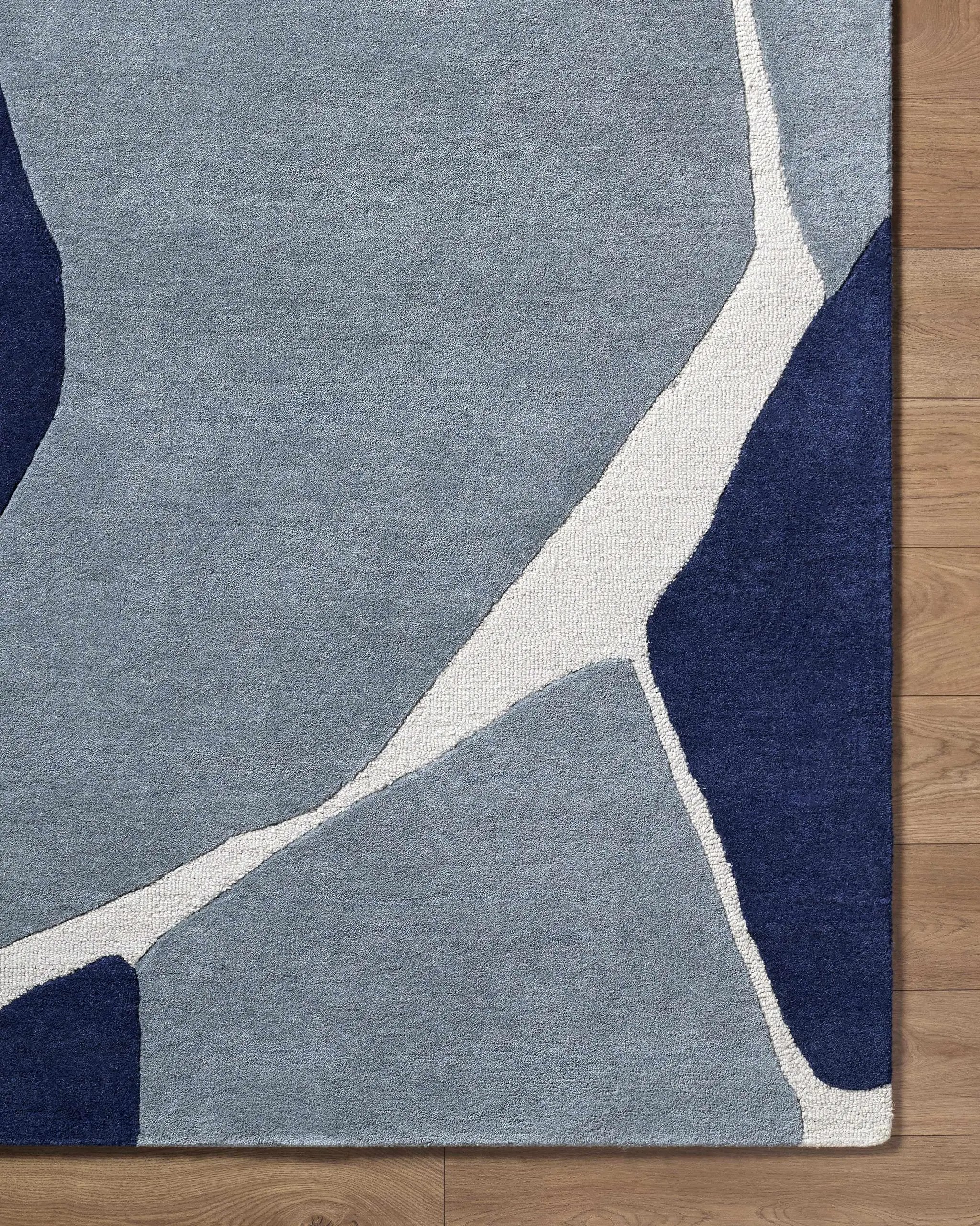Robbins Modern Blue Wool Rug by Boutique Rugs