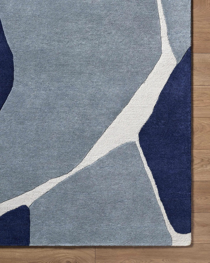 Robbins Modern Blue Wool Rug by Boutique Rugs
