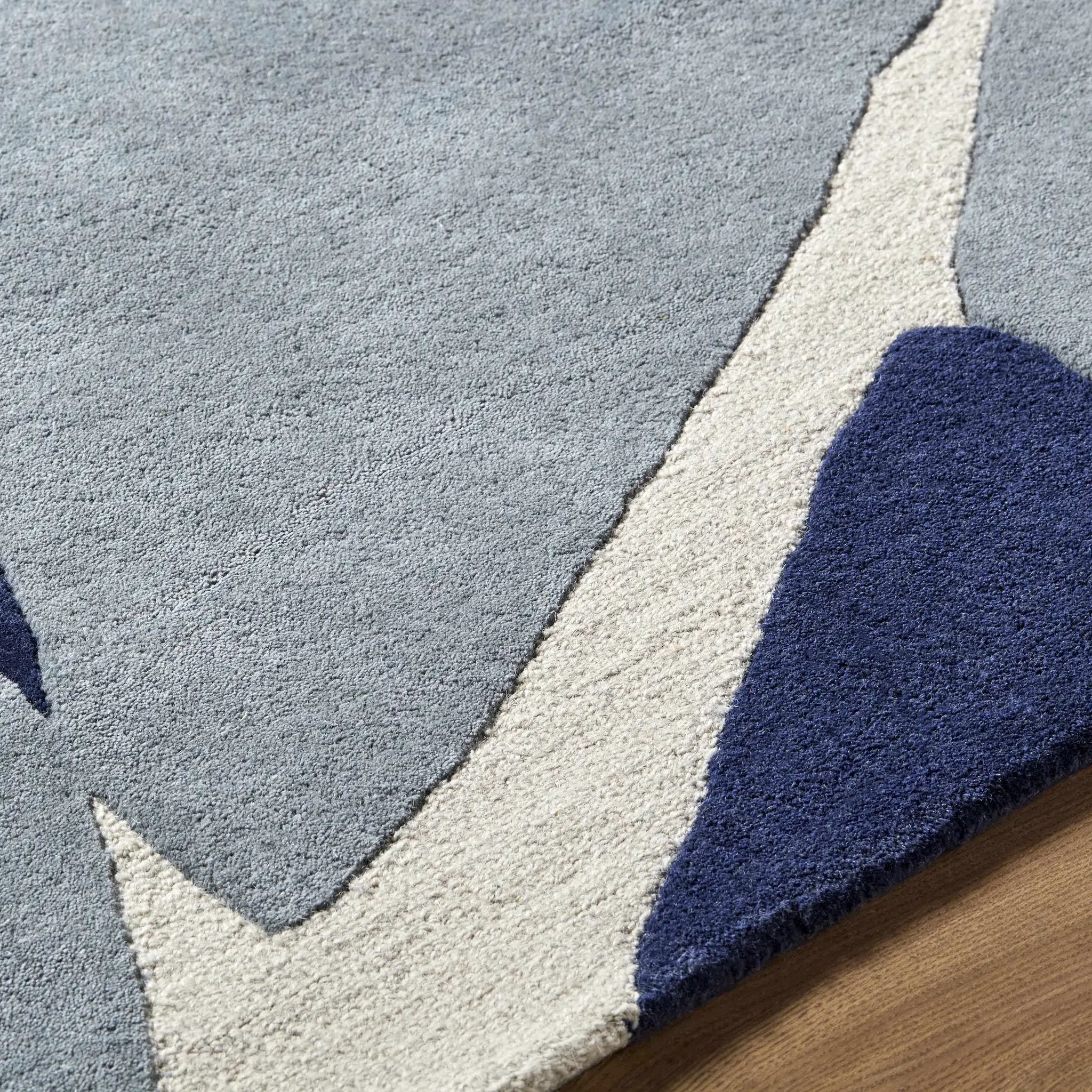 Robbins Modern Blue Wool Rug by Boutique Rugs