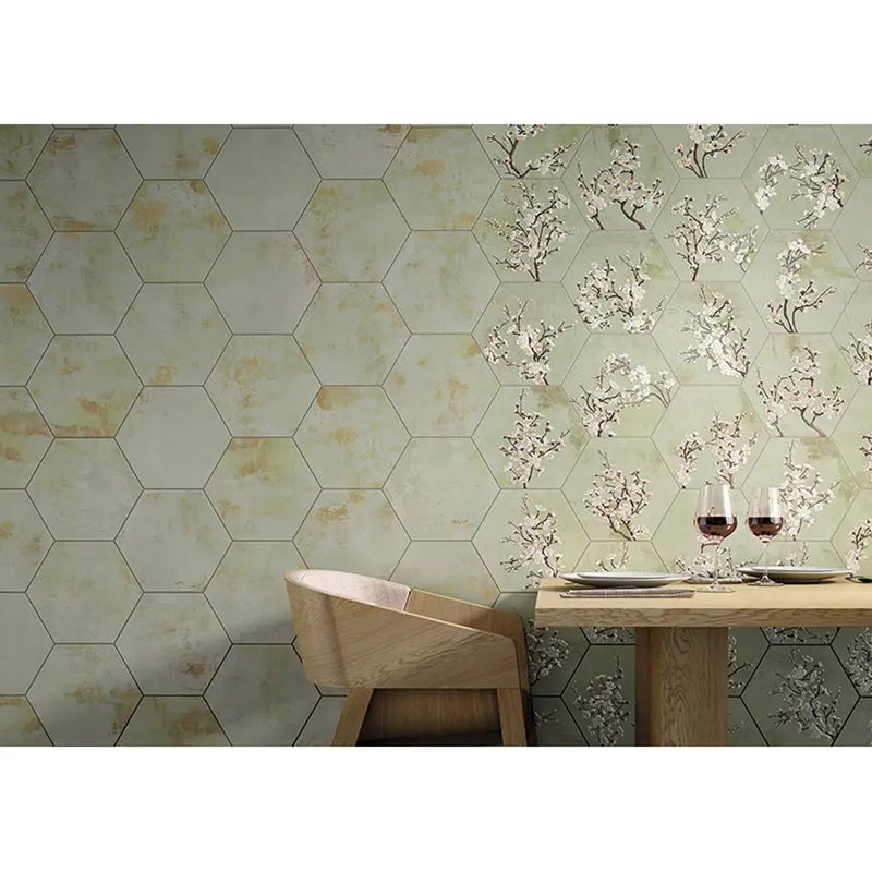 Moss Green 10x11 Natural Hexagon Porcelain Large Format Tile (17 pack, 10.06 sq ft/case) by Apollo Tile