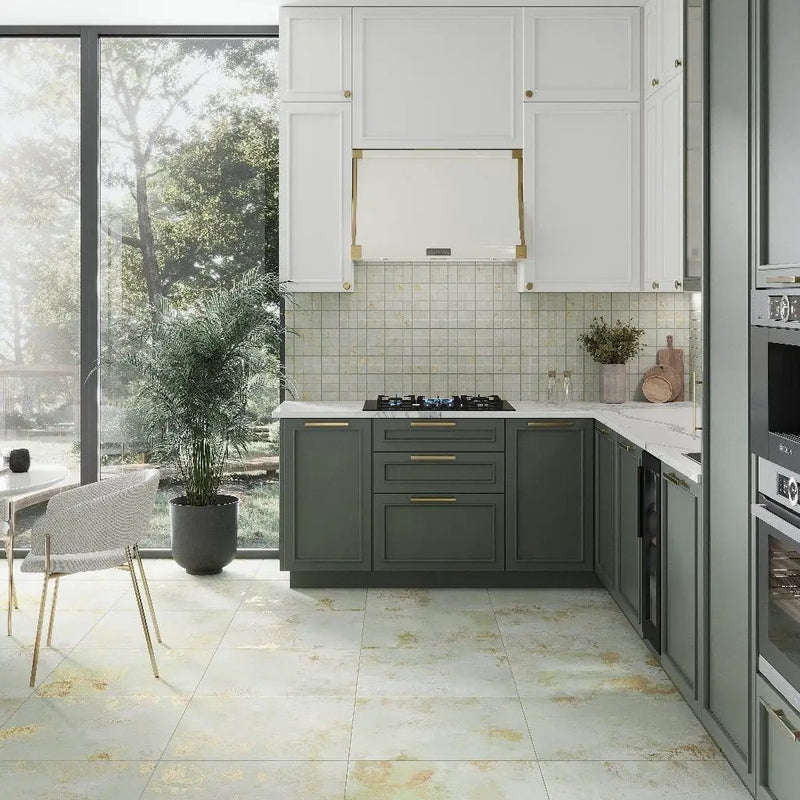 Moss Green 12x12 Natural Uniform Square Porcelain Mosaic Tile (8 pack, 7.62 sq ft/case) by Apollo Tile
