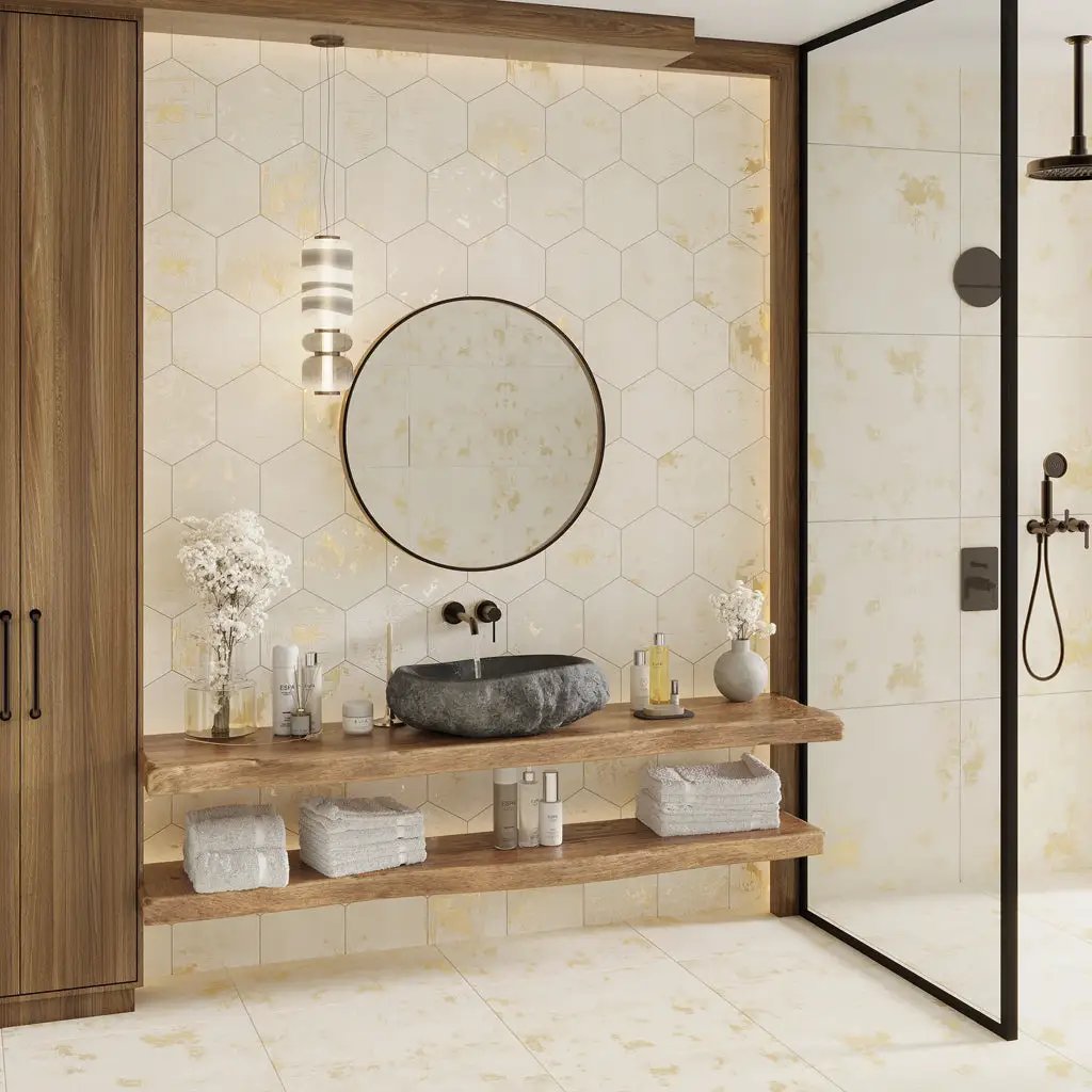 Light Beige 24x24 Natural Square Porcelain Large Format Tile (4 pack, 15.27 sq ft/case) by Apollo Tile