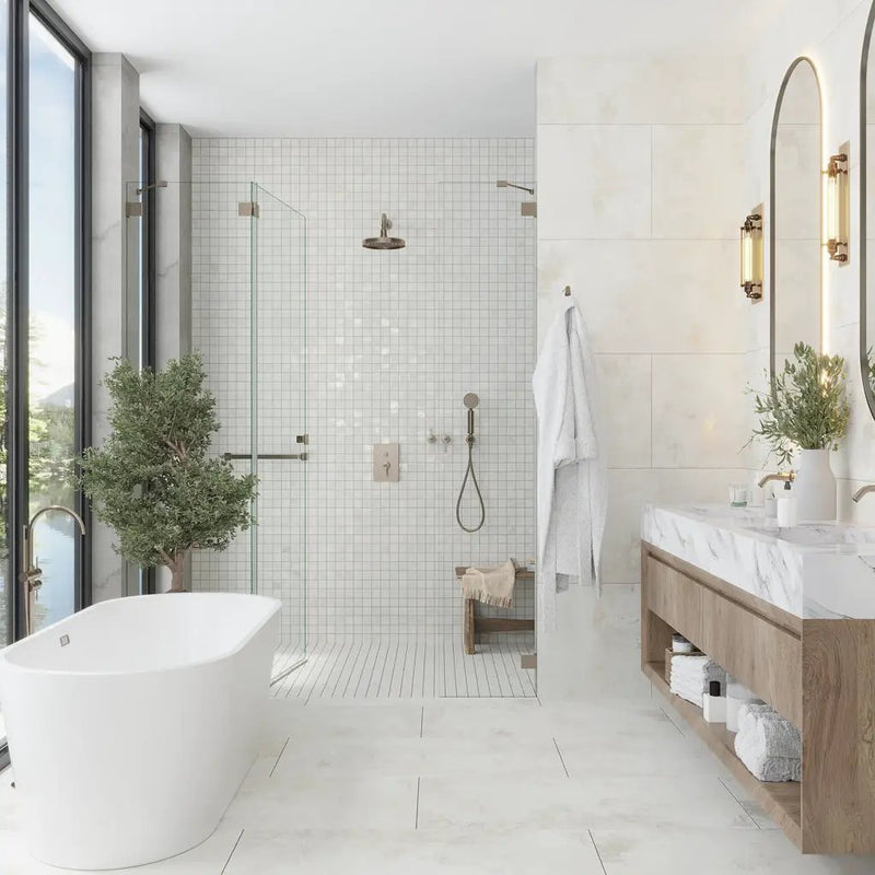 White Dove 20x40 Natural Porcelain Large Format Tile (3 pack, 15.99 sq ft/case) by Apollo Tile