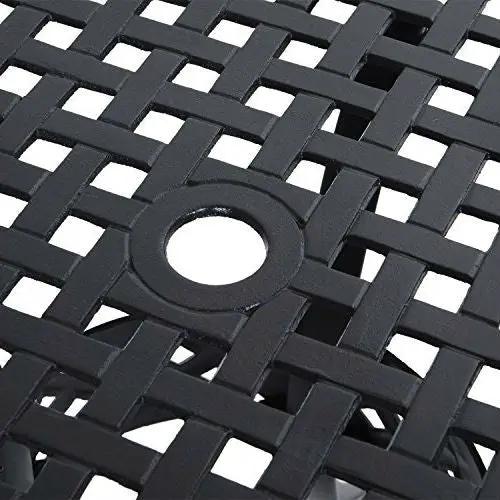 Round Metal 36-inch Outdoor Patio Table in Black Cast Aluminum by HomePacific