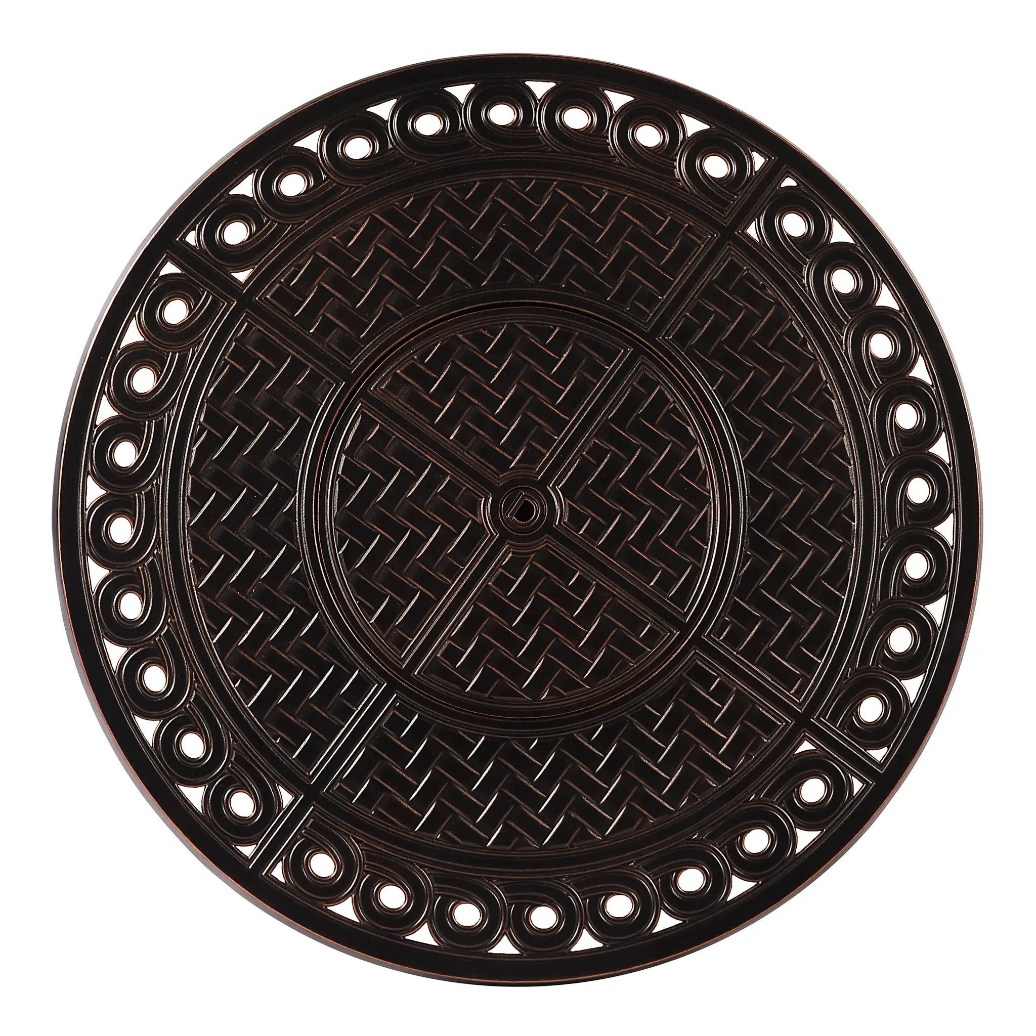Aluminum 34-in Round Propane Fire Table with Beads, Covers and Lid by Sharicks