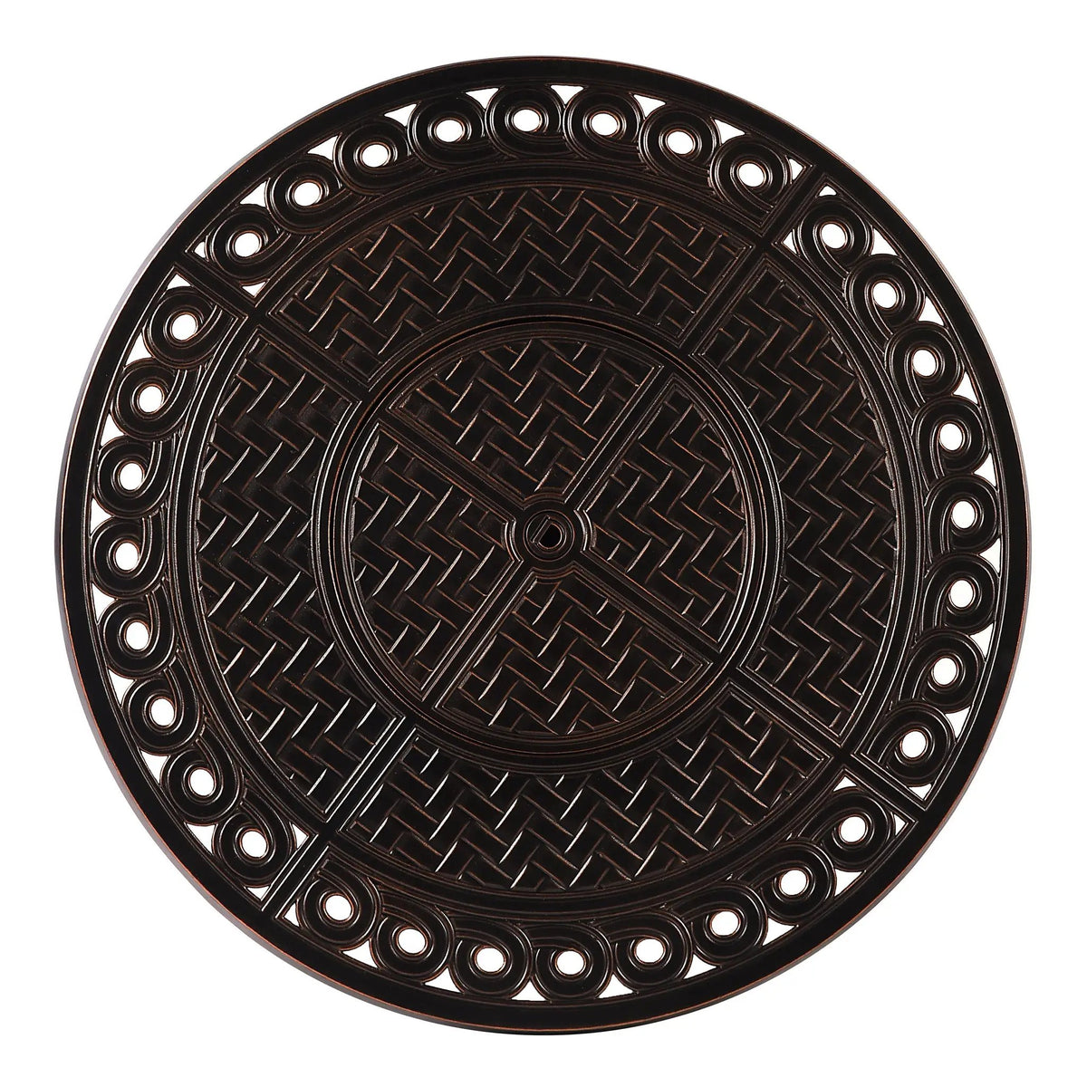 Aluminum 34-in Round Propane Fire Table with Beads, Covers and Lid by Sharicks