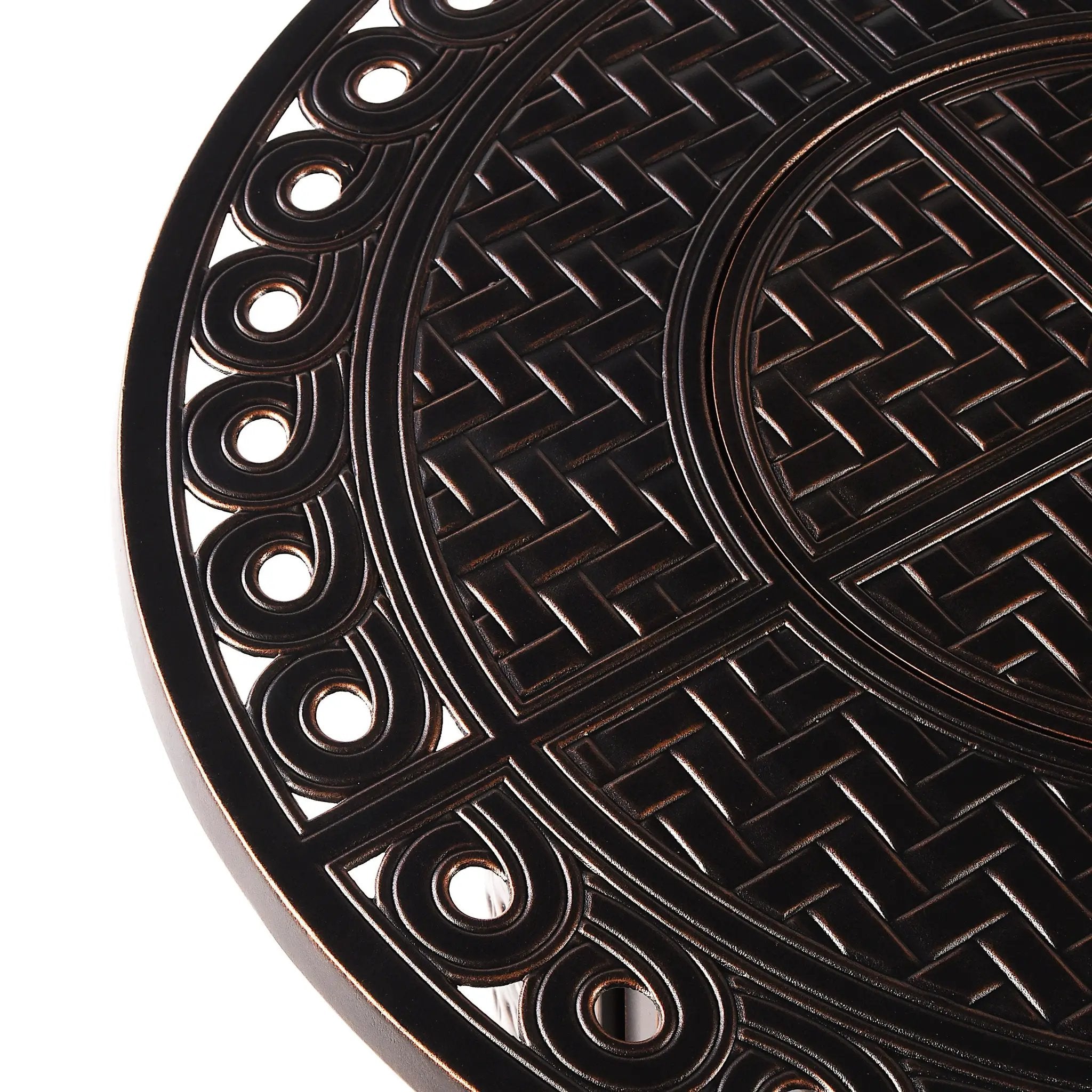 Aluminum 34-in Round Propane Fire Table with Beads, Covers and Lid by Sharicks