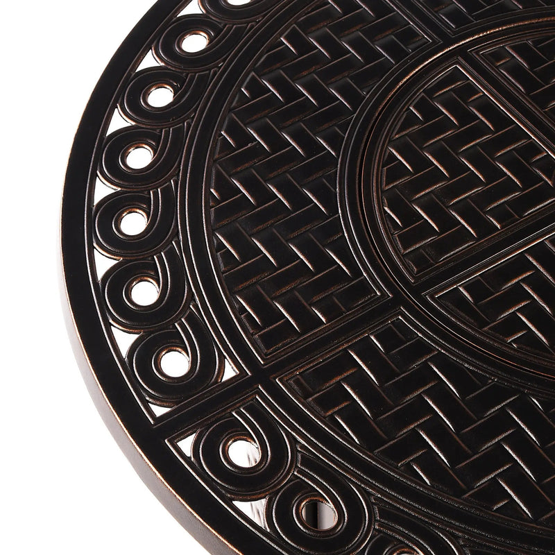 Aluminum 34-in Round Propane Fire Table with Beads, Covers and Lid by Sharicks