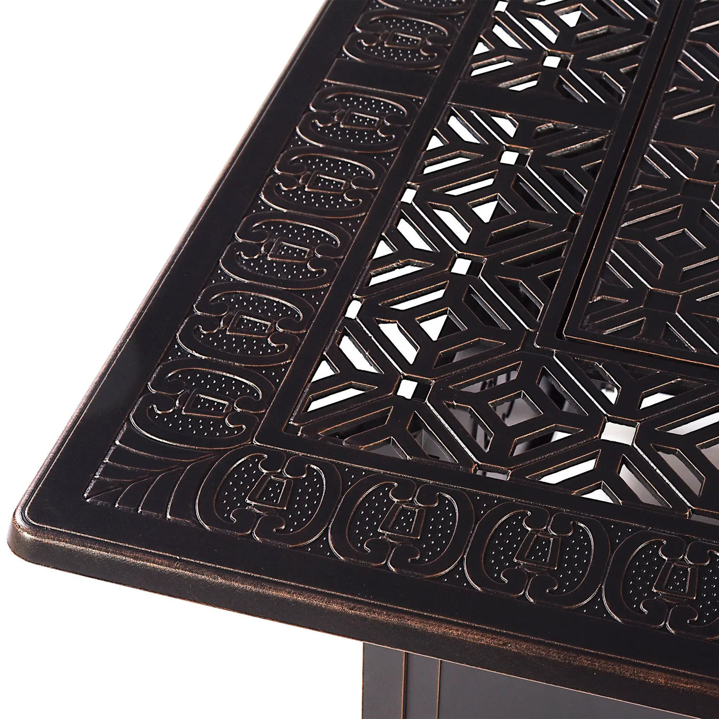 Aluminum 42-in Square Propane Fire Table with Beads, Covers and Lid by Sharicks