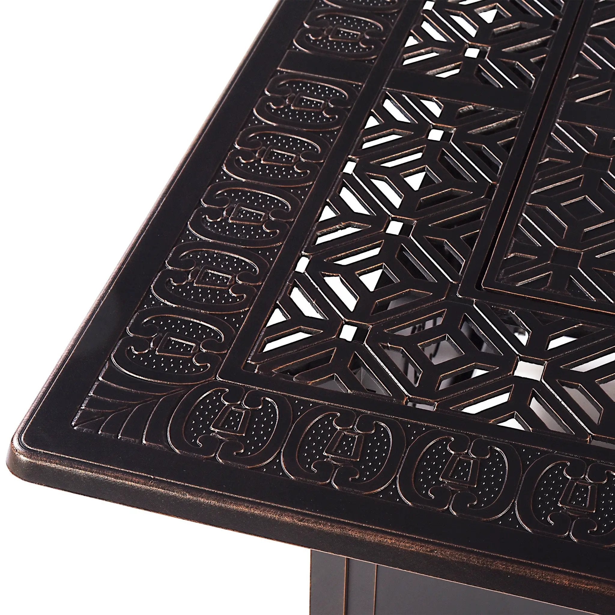 Aluminum 42-in Square Propane Fire Table with Beads, Covers and Lid by Sharicks