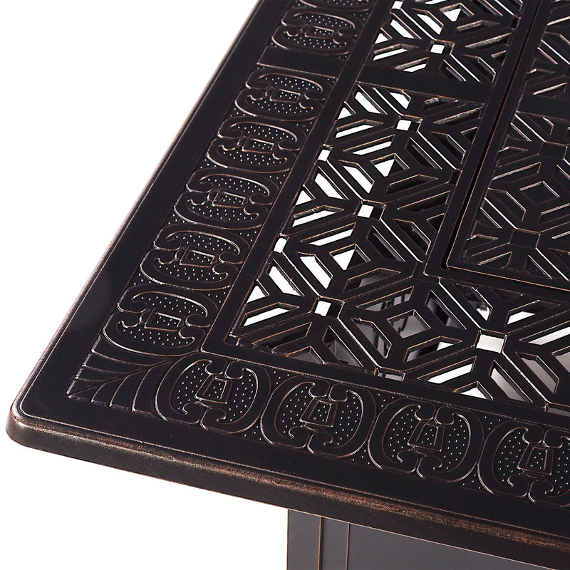 Aluminum 42-in Square Propane Fire Table with Beads, Covers and Lid by Sharicks