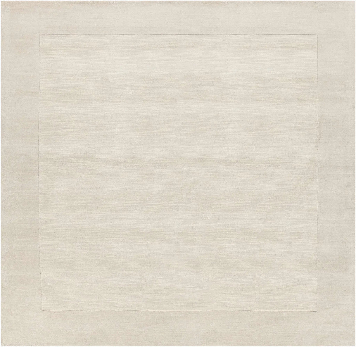 Bordered Solid Beige Cream Wool Rug, photo 7 of 16