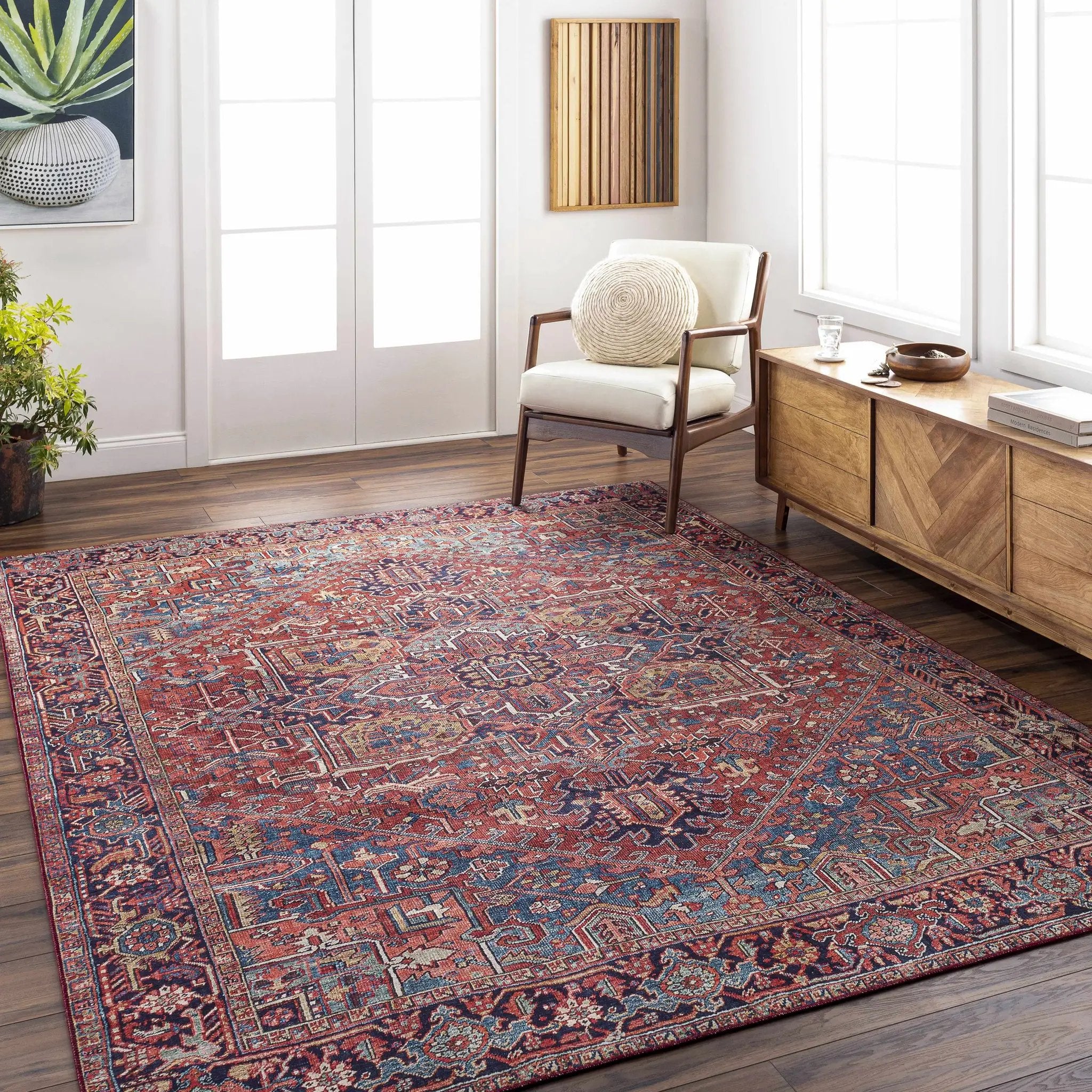 Ronneby Red Traditional Area Rug by Boutique Rugs