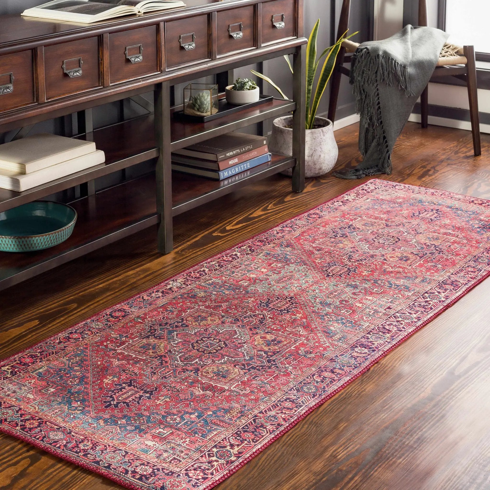 Ronneby Red Traditional Area Rug by Boutique Rugs