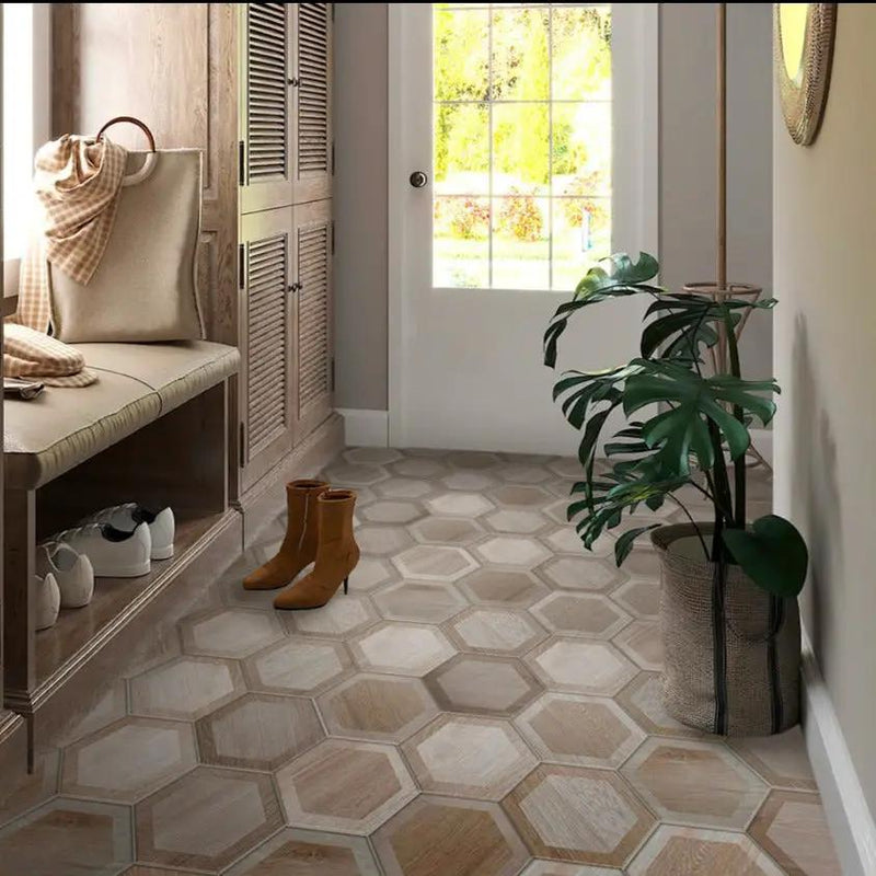 Light Brown 10x10 Matte Hexagon Porcelain Tile (20 pack, 10.43 sq ft/case) by Apollo Tile