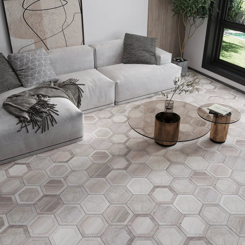 Mink Gray 10x10 Matte Hexagon Porcelain Tile (20 pack, 10.43 sq ft/case) by Apollo Tile