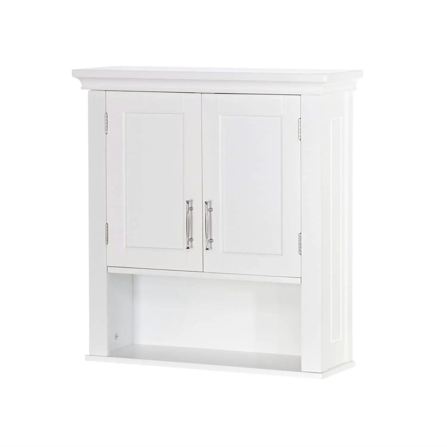 White Bathroom Wall Cabinet Cupboard with Open Shelf by HomePacific