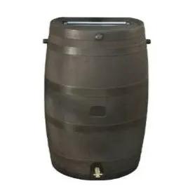 50-Gallon Brown Rain Water Collection Barrel with Brass Spigot by HomePacific