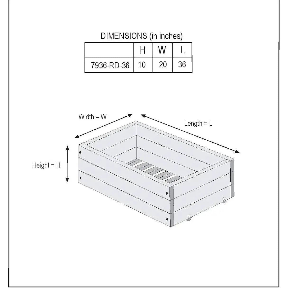 Set of 2 - Solid Wood Rolling Storage Drawers for Under Bed - Made in USA by HomePacific