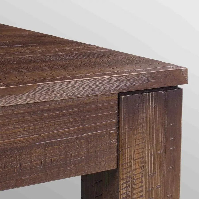 Modern Farmhouse 63-inch Solid Wood Dining Table in Rustic Brown Finish by HomePacific