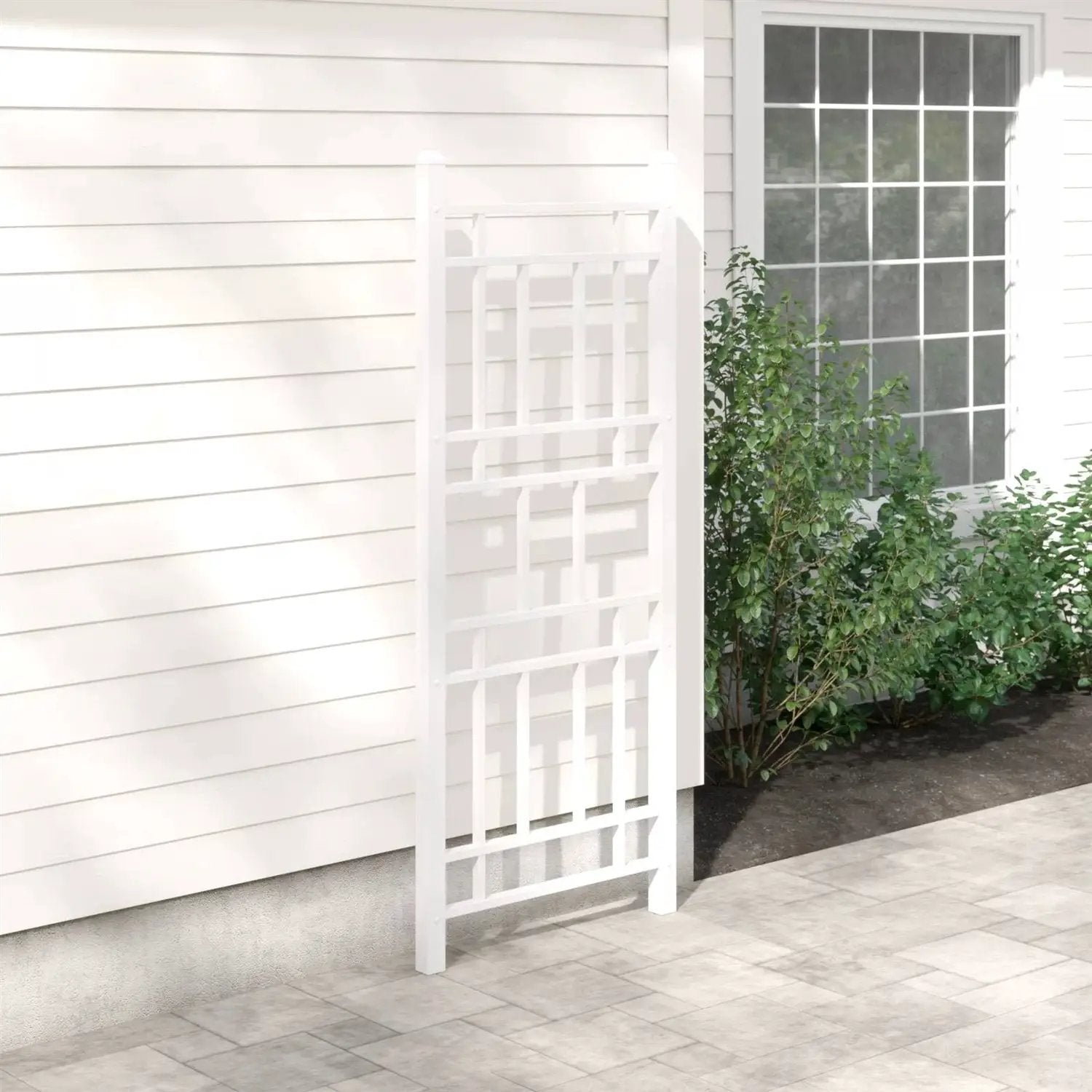 75-inch White Vinyl Outdoor Garden Trellis - Made in USA by HomePacific