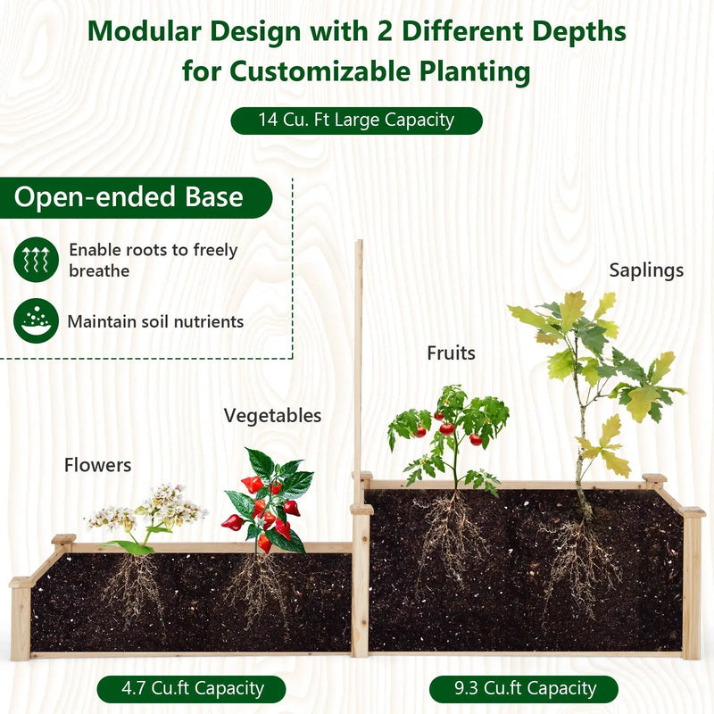 Raised Garden Bed with Trellis-Natural by DirectDeals