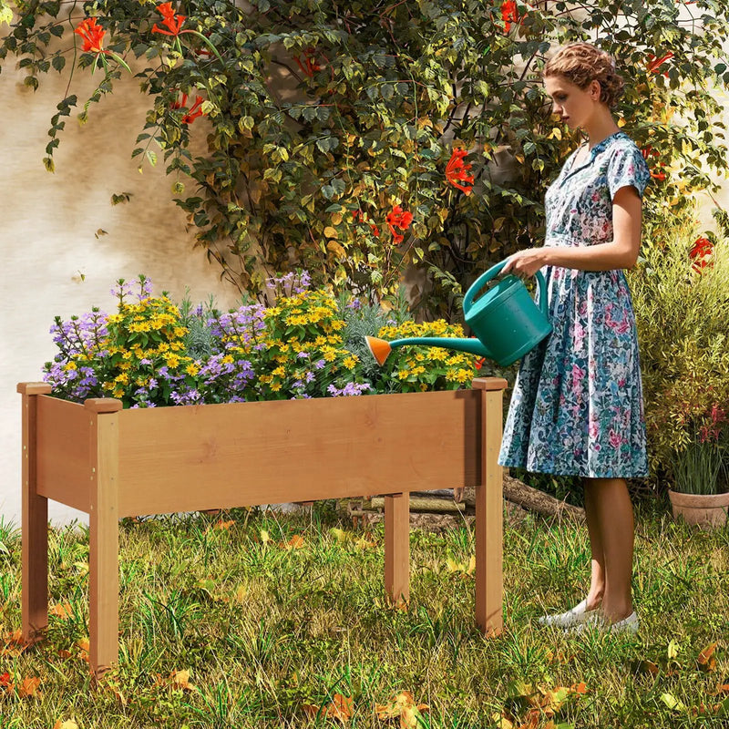 Raised Garden Bed with Legs and Drainage Holes for Backyard-Brown by DirectDeals