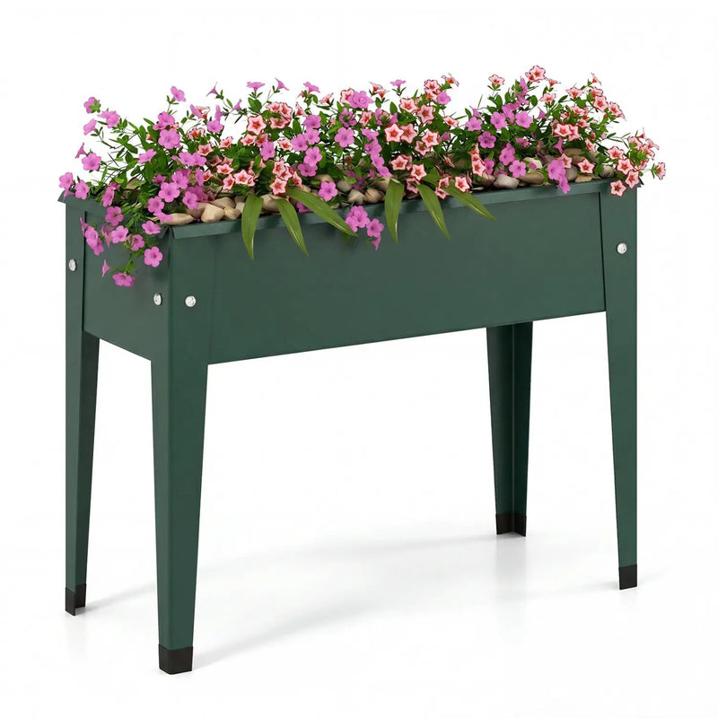 Raised Garden Bed Elevated Metal Planter Box with Legs Drainage Holes by DirectDeals