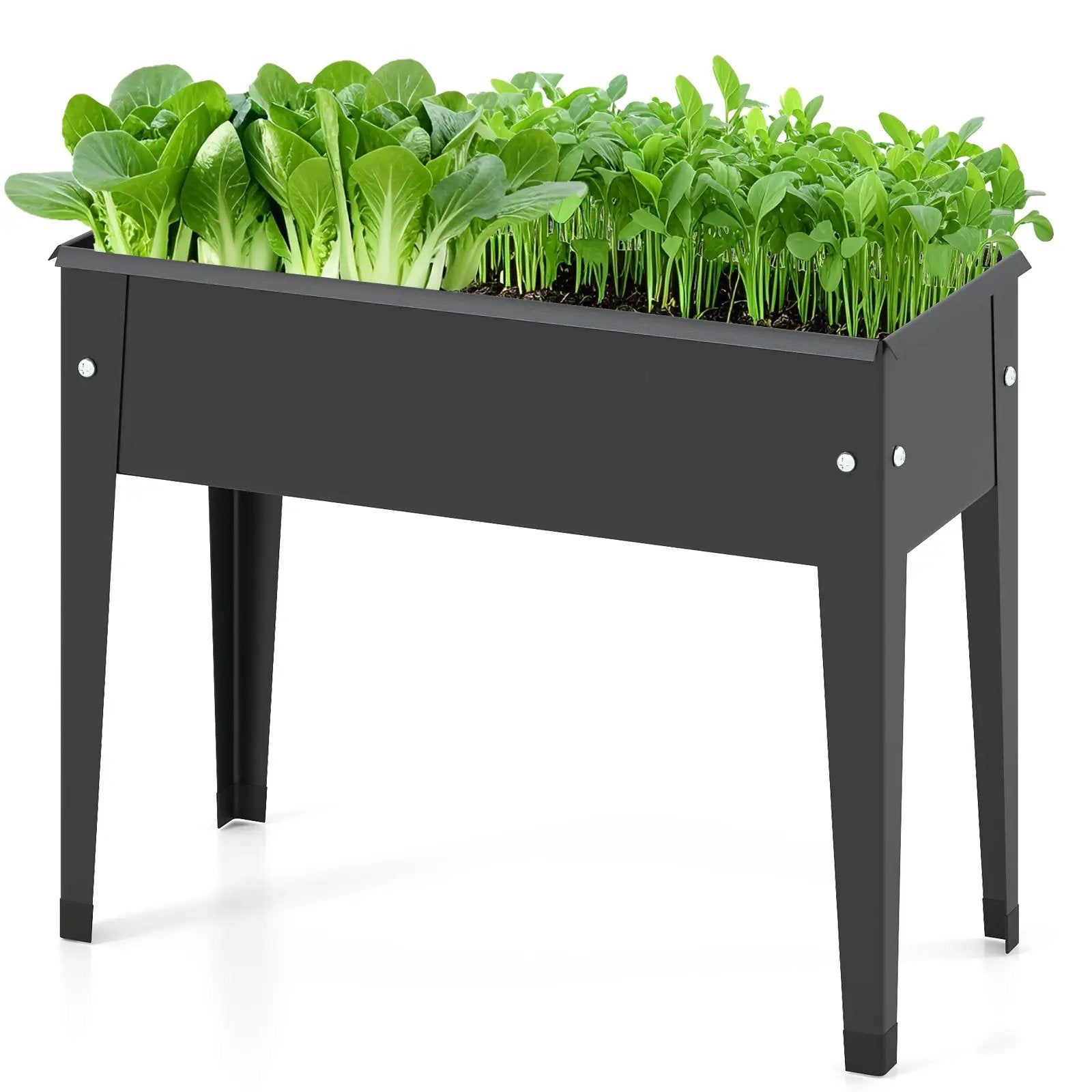 Raised Garden Bed Elevated Metal Planter Box with Legs Drainage Holes by DirectDeals