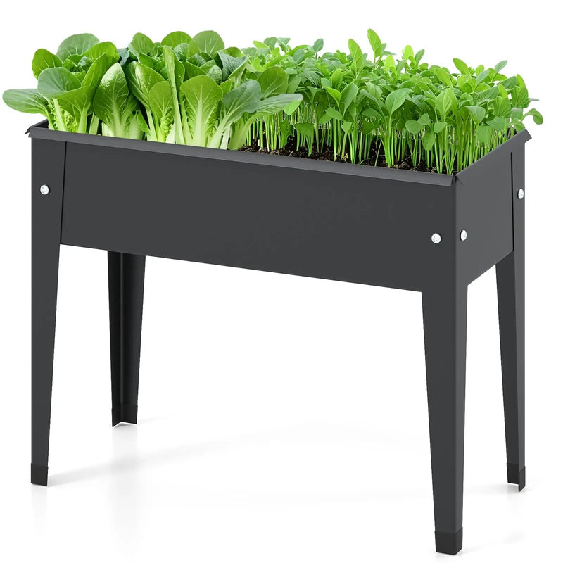 Raised Garden Bed Elevated Metal Planter Box with Legs Drainage Holes by DirectDeals